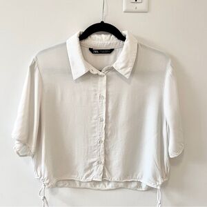 Zara Cream Button-Down Women's Shirt